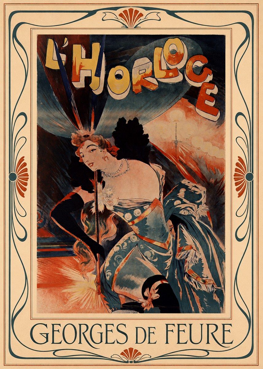 Georges de Feure L'horloge III No1 - Affiche