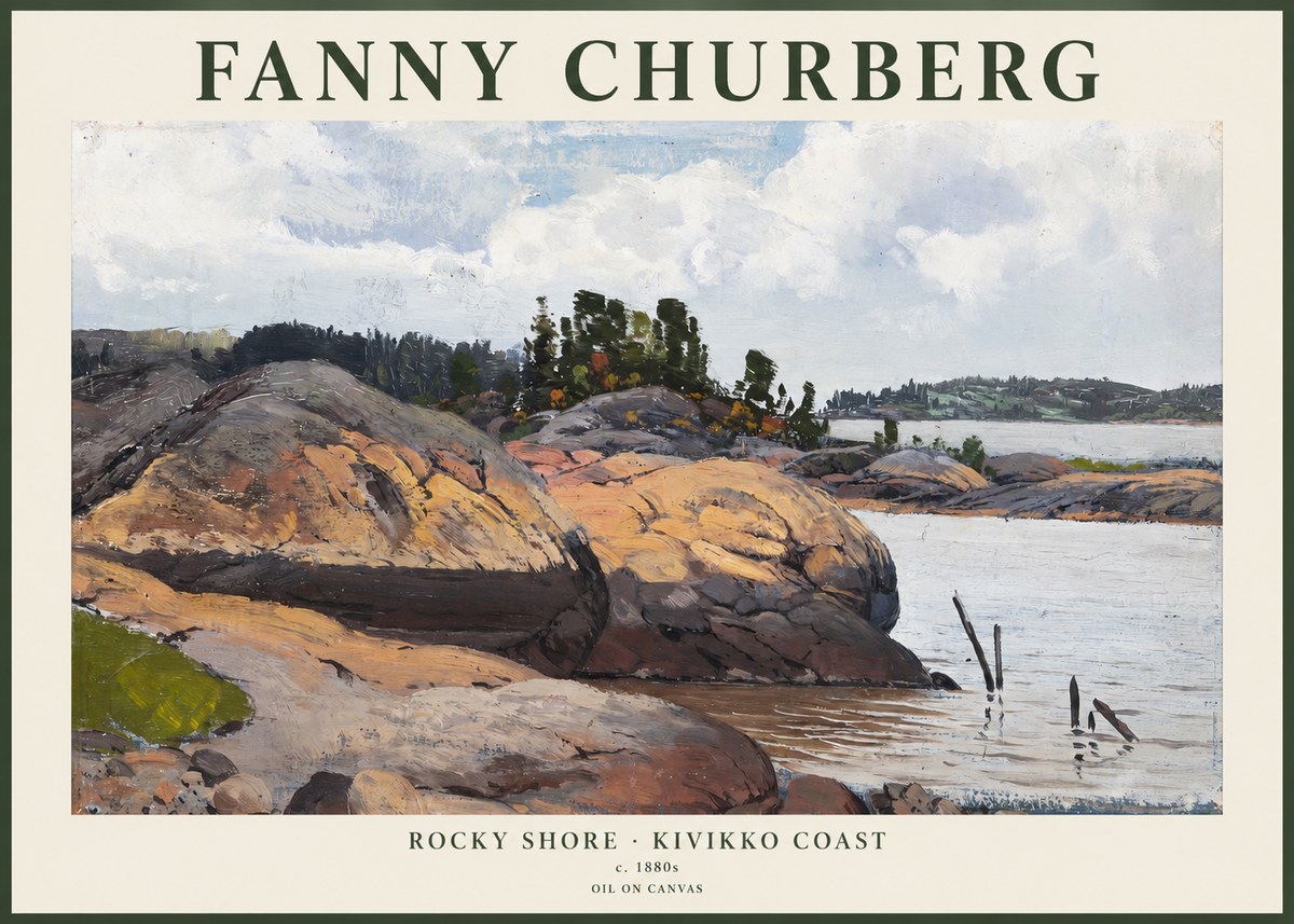 Fanny Churberg Rocky Shore · Kivikko Coast No1 - Affiche