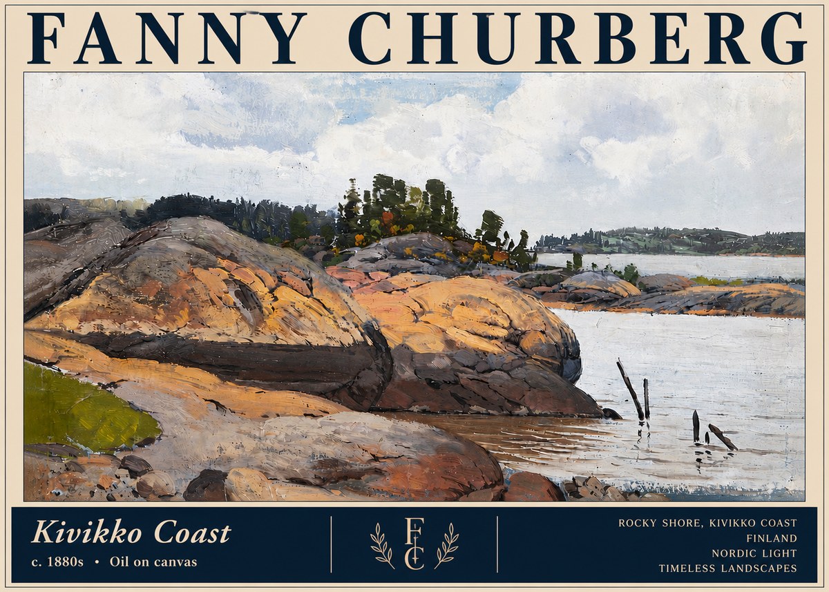 Fanny Churberg Rocky Shore · Kivikko Coast No4 - Affiche