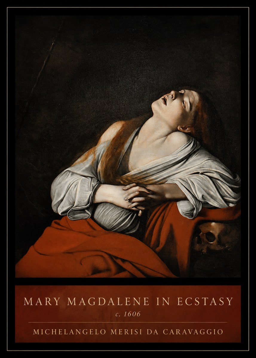 Michelangelo Merisi da Caravaggio Mary Magdalene in Ecstasy No3 - Affiche