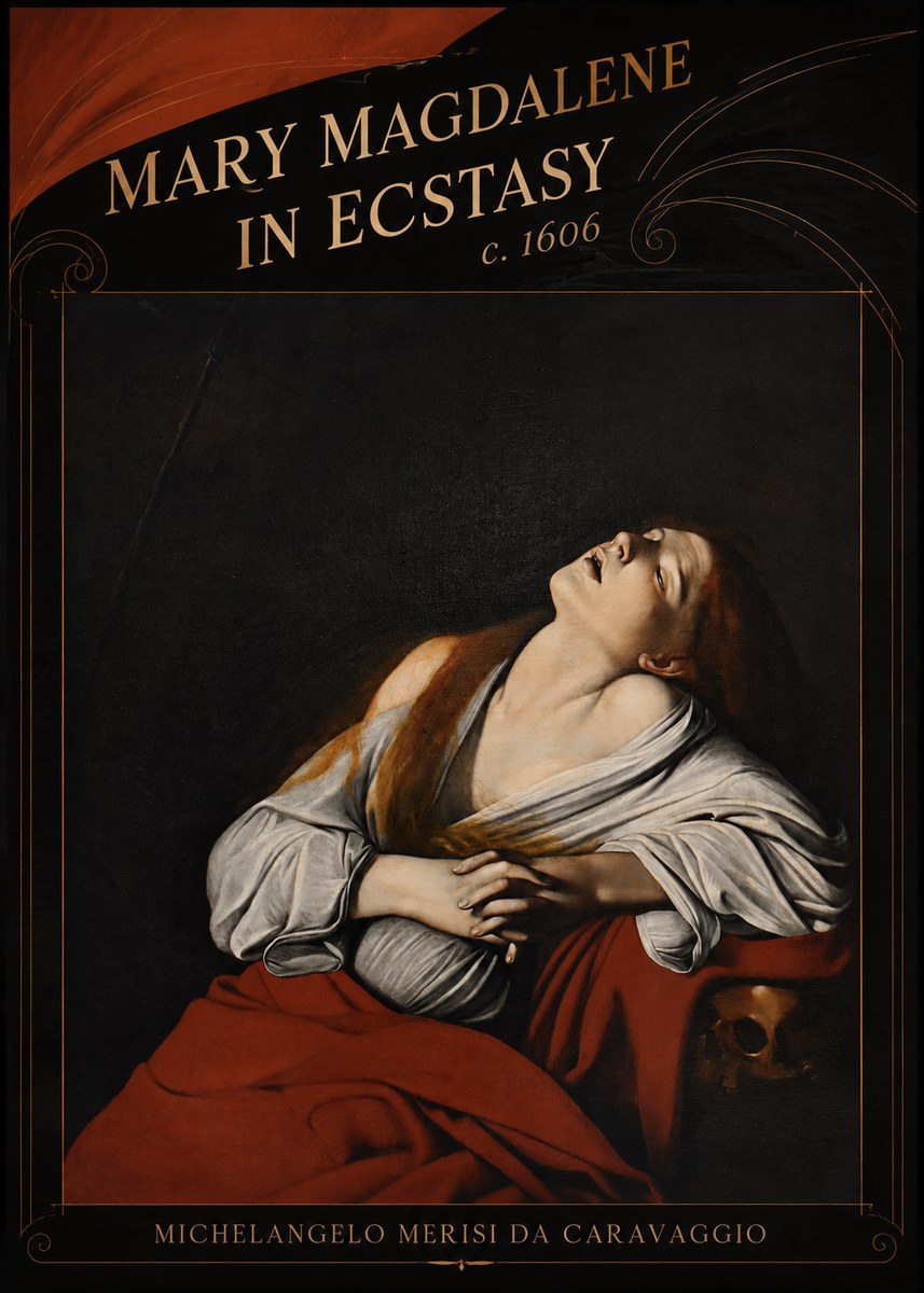 Michelangelo Merisi da Caravaggio Mary Magdalene in Ecstasy No6 - Affiche
