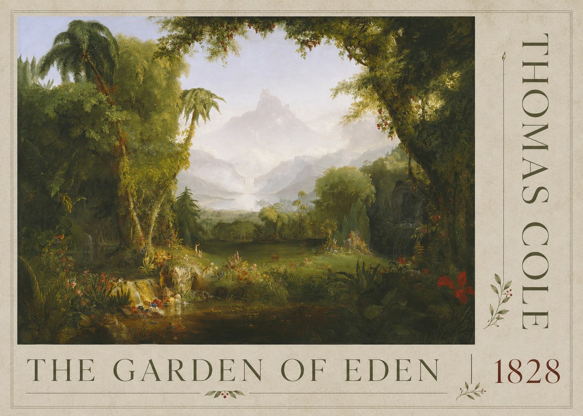 Thomas Cole The Garden of Eden II No4 - Affiche