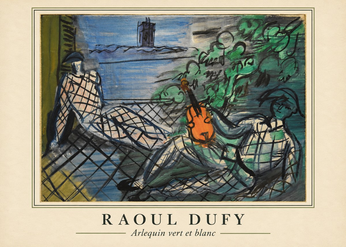 Raoul Dufy Arlequin Vert Et Blanc No4 - Affiche