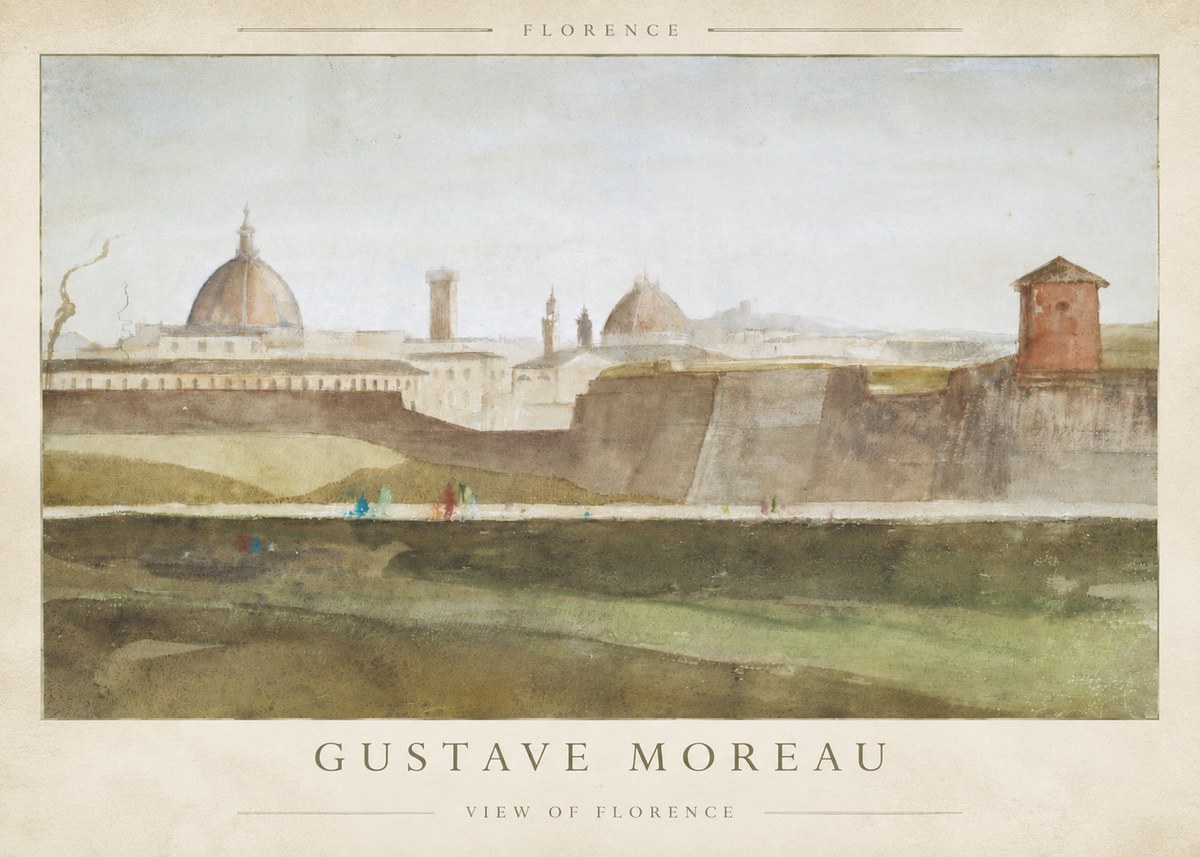 Gustave Moreau View of Florence No4 - Affiche