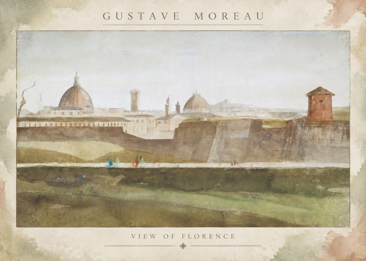 Gustave Moreau View of Florence No6 - Affiche