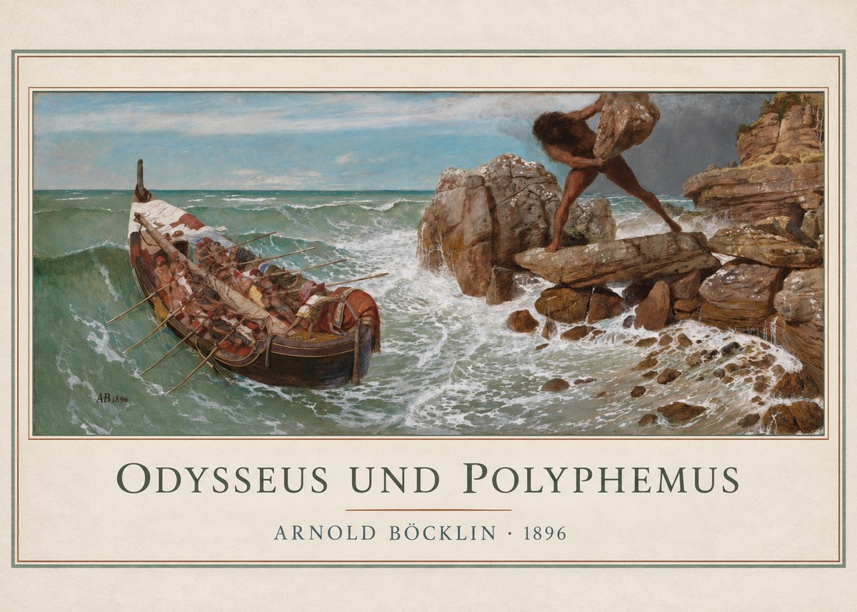 Arnold Böcklin Odysseus Und Polyphemus No1 - Affiche