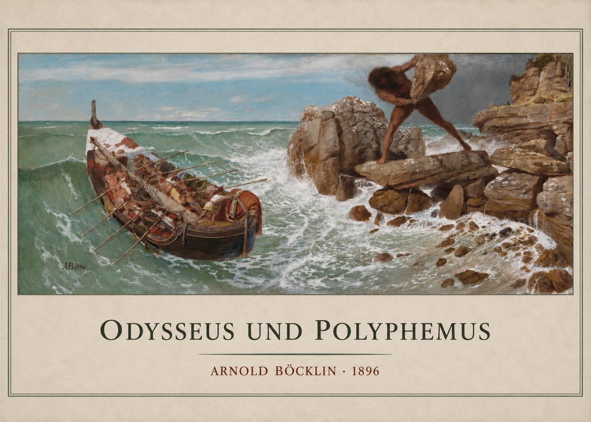 Arnold Böcklin Odysseus Und Polyphemus No3 - Affiche