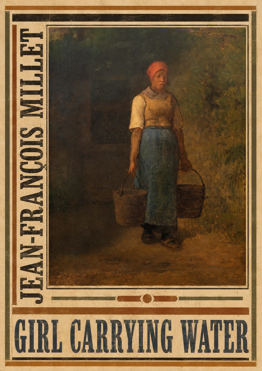 Jean-François Millet Girl Carrying Water No4 - Affiche