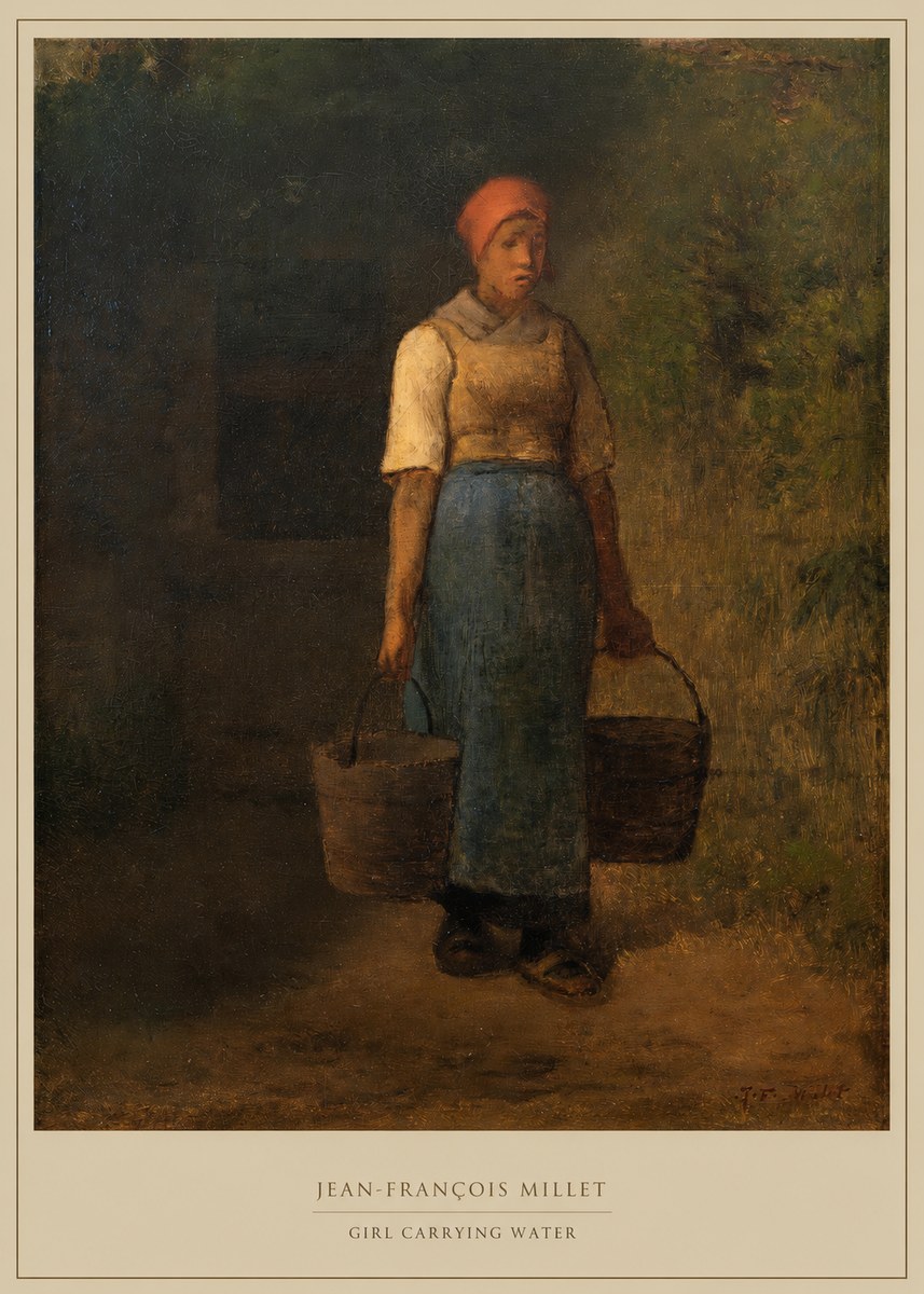 Jean-François Millet Girl Carrying Water No5 - Affiche