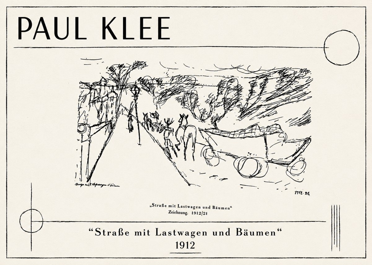 Paul Klee Straße Mit Lastwagen Und Bäumen No1 - Affiche