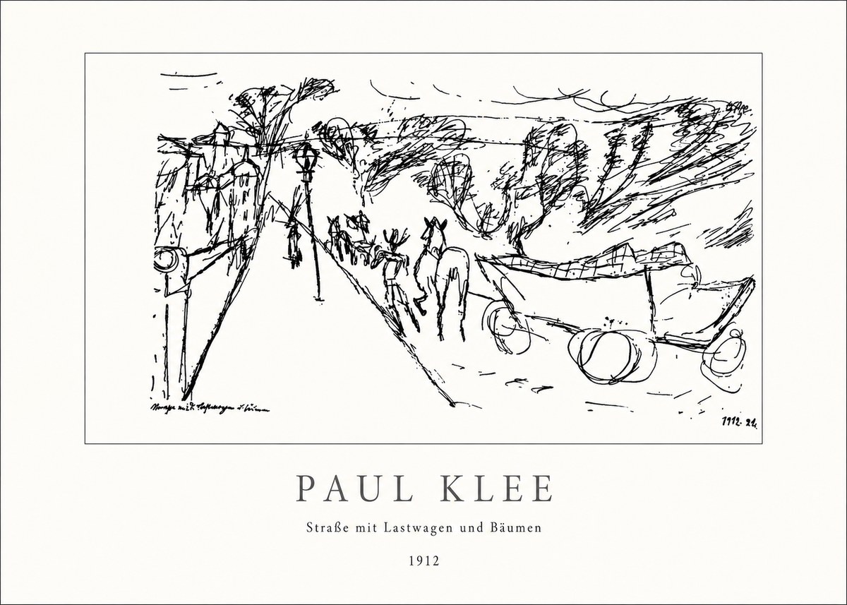 Paul Klee Straße Mit Lastwagen Und Bäumen No4 - Affiche