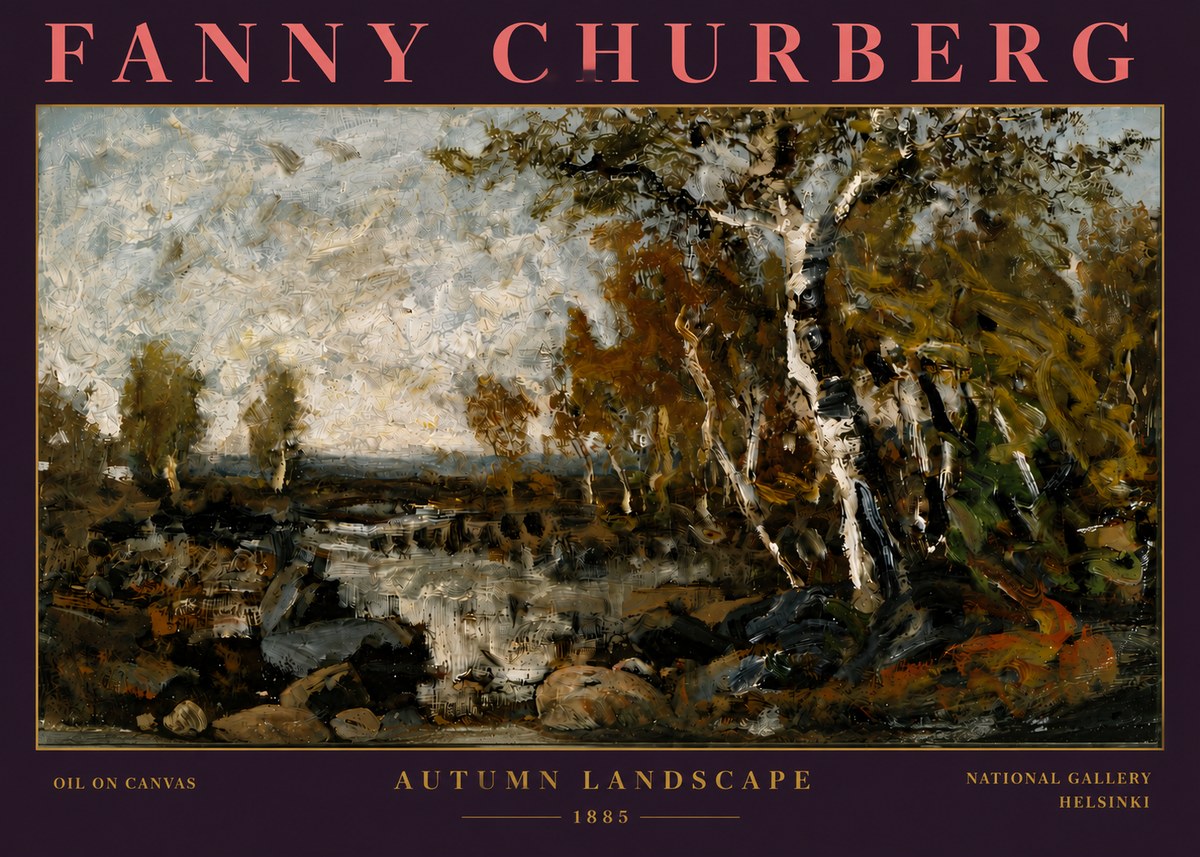 Fanny Churberg Autumn Landscape No6 - Affiche
