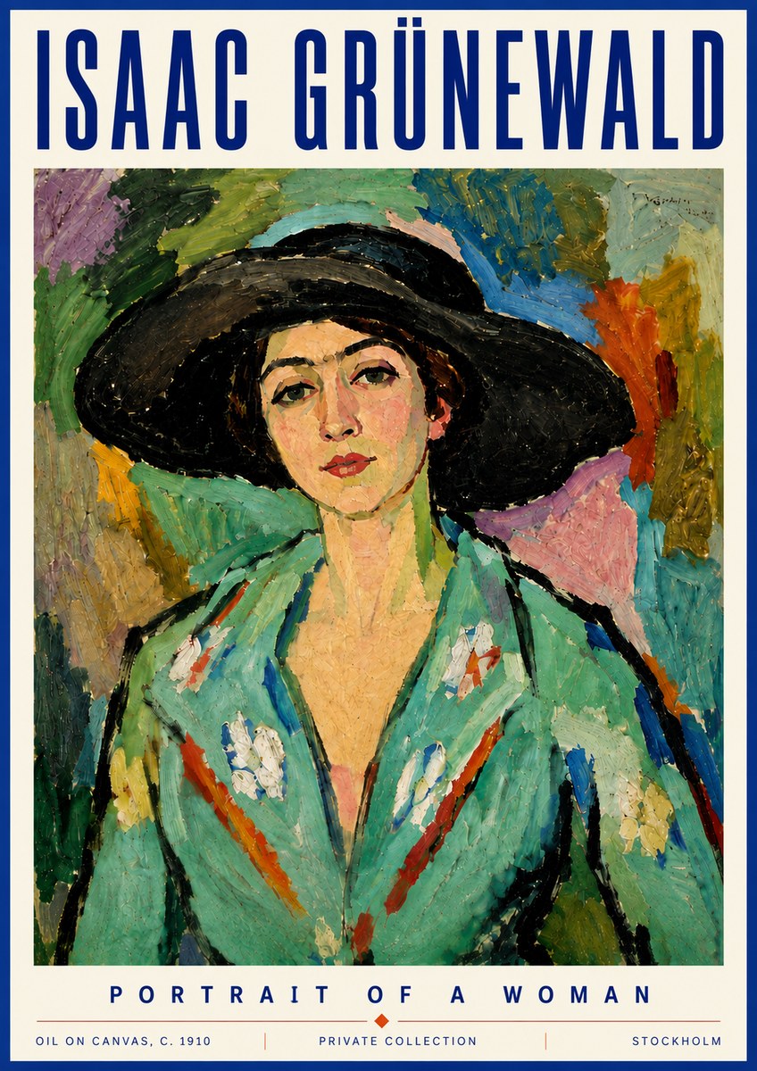 Isaac Grünewald Portrait of a Woman No5 - Affiche