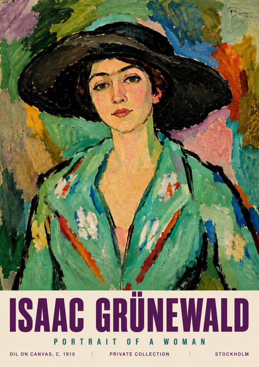 Isaac Grünewald Portrait of a Woman No6 - Affiche