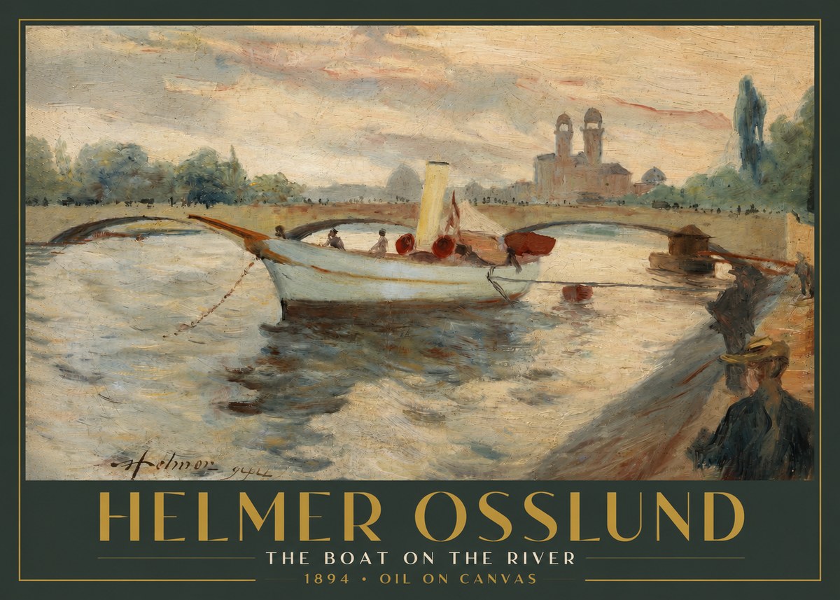 Helmer Osslund The Boat on the River No3 - Affiche