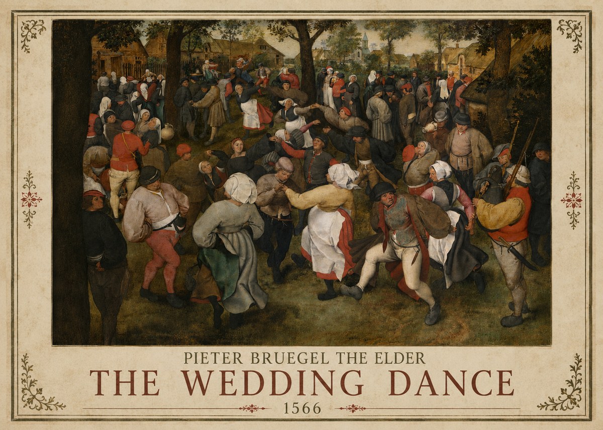 Pieter Bruegel The Wedding Dance II No1 - Affiche