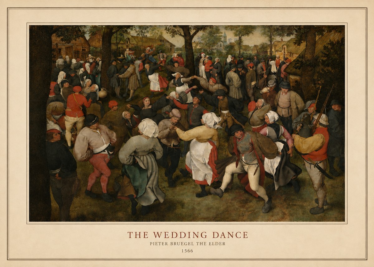 Pieter Bruegel The Wedding Dance II No4 - Affiche