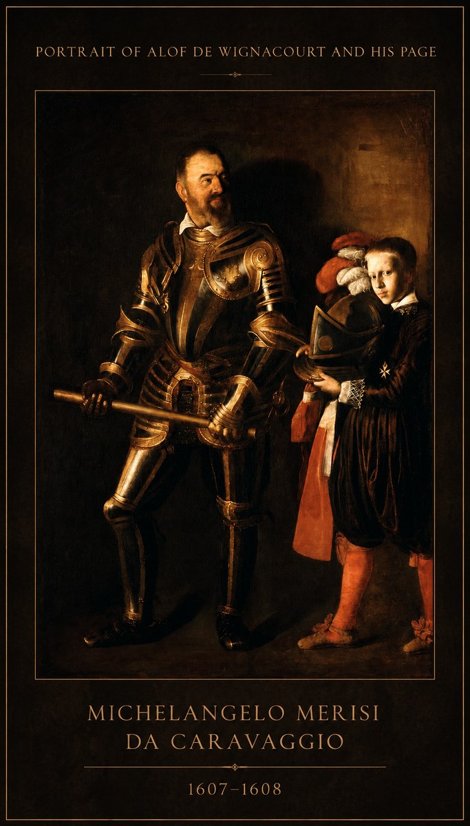 Michelangelo Merisi da Caravaggio Portrait of Alof De Wignacourt and His Page No1 - Affiche