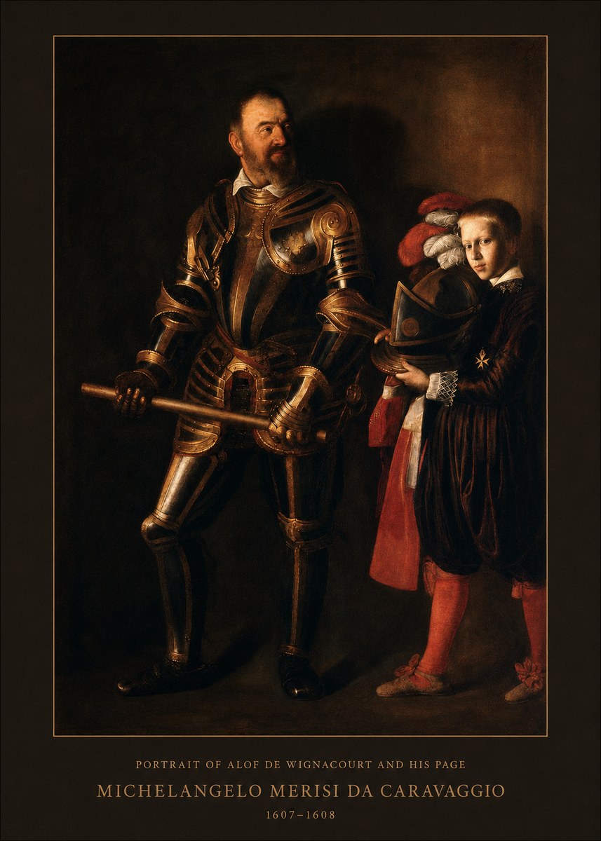 Michelangelo Merisi da Caravaggio Portrait of Alof De Wignacourt and His Page No4 - Affiche