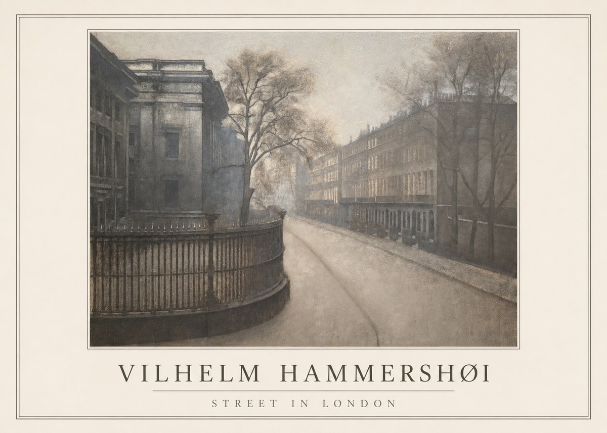 Vilhelm Hammershøi Street in London No1 - Affiche
