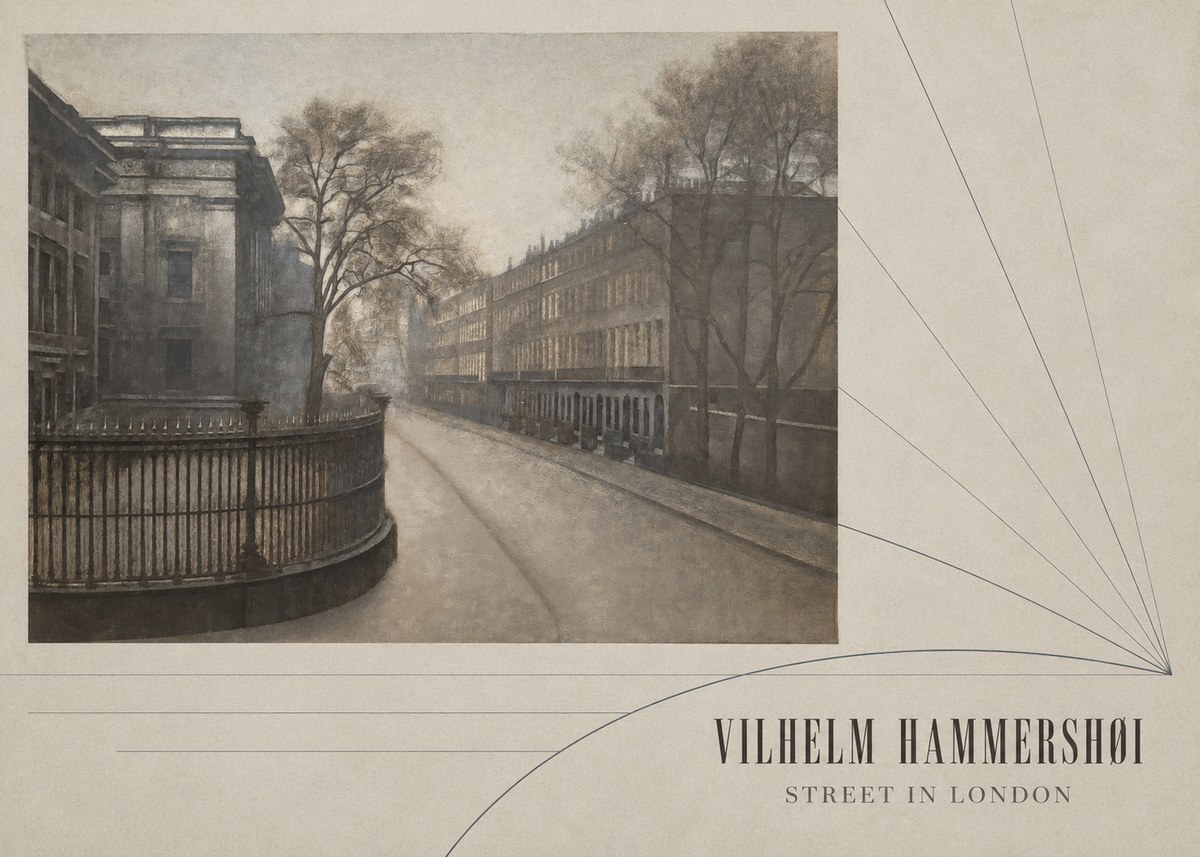 Vilhelm Hammershøi Street in London No3 - Affiche