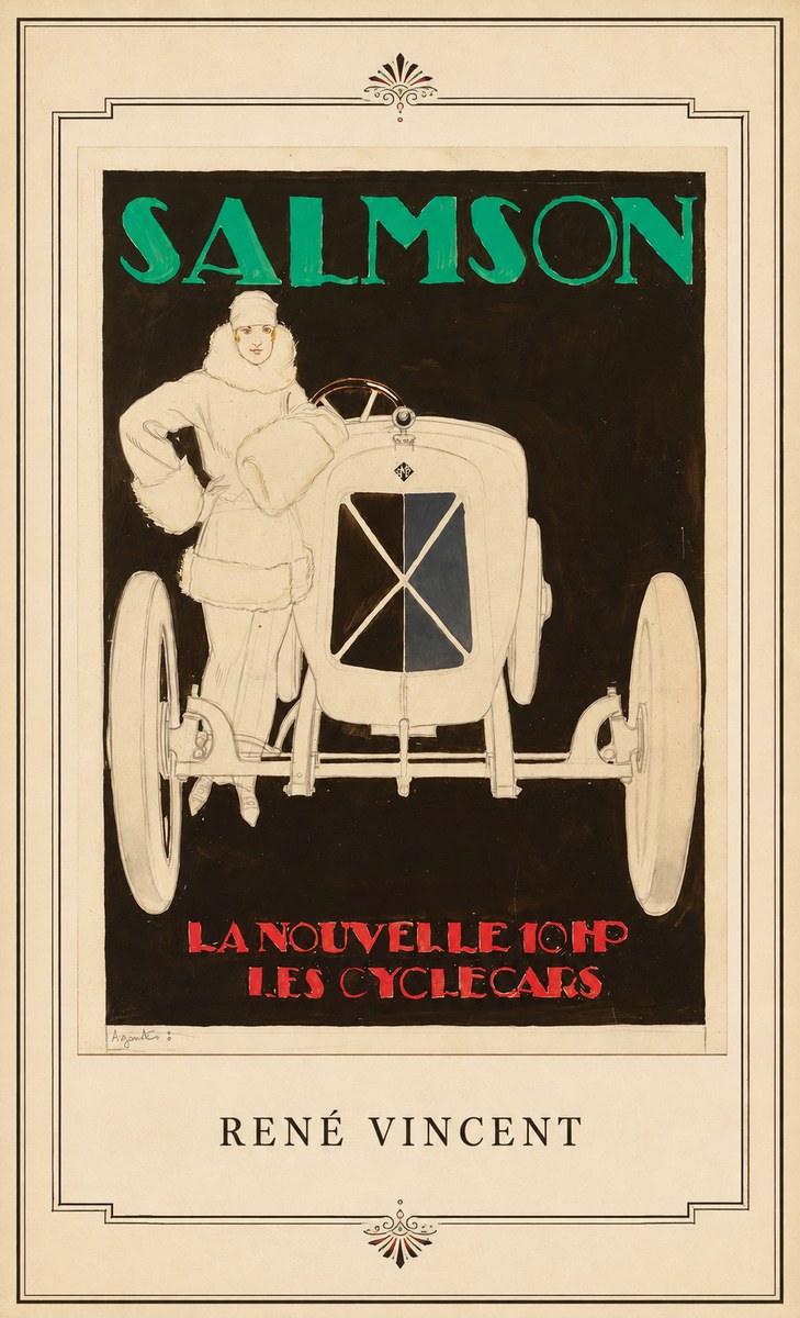René Vincent Salmson La Nouvelle 10Hp Les Cyclecars No4 - Affiche