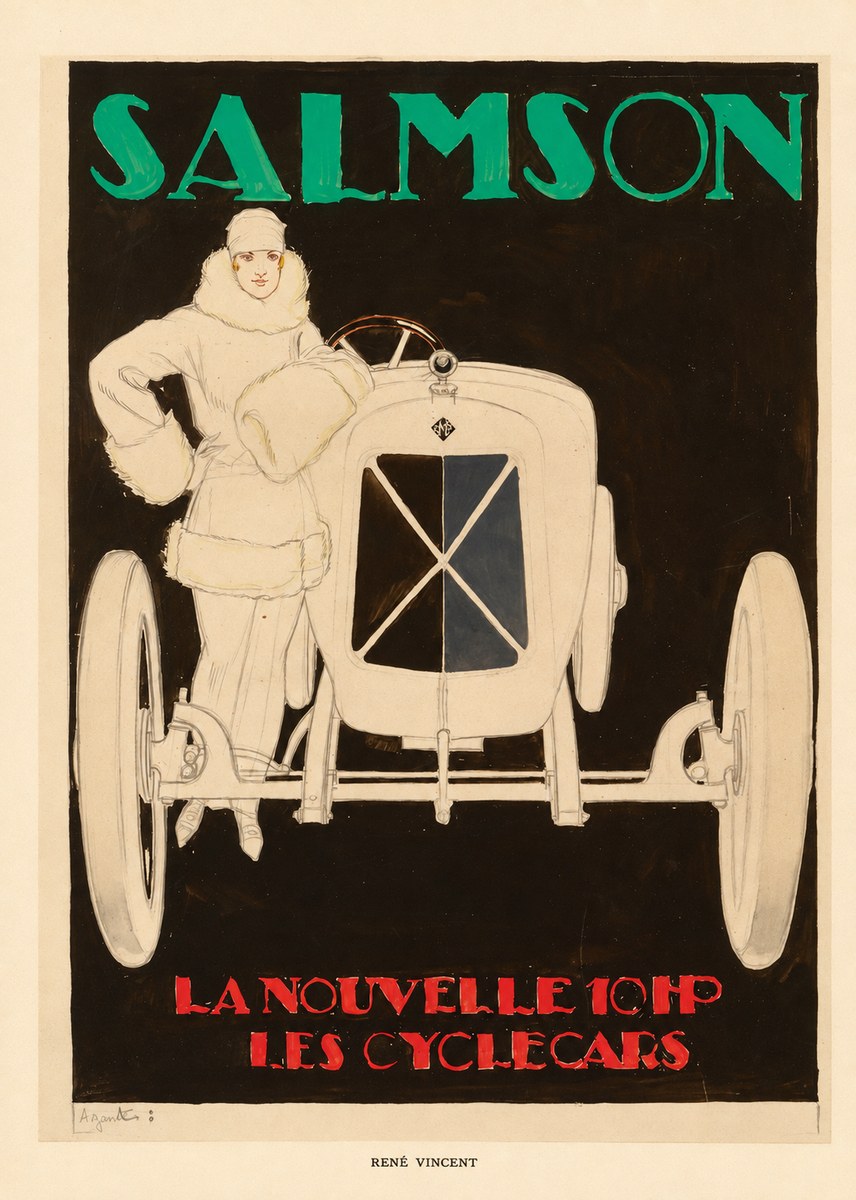 René Vincent Salmson La Nouvelle 10Hp Les Cyclecars No5 - Affiche