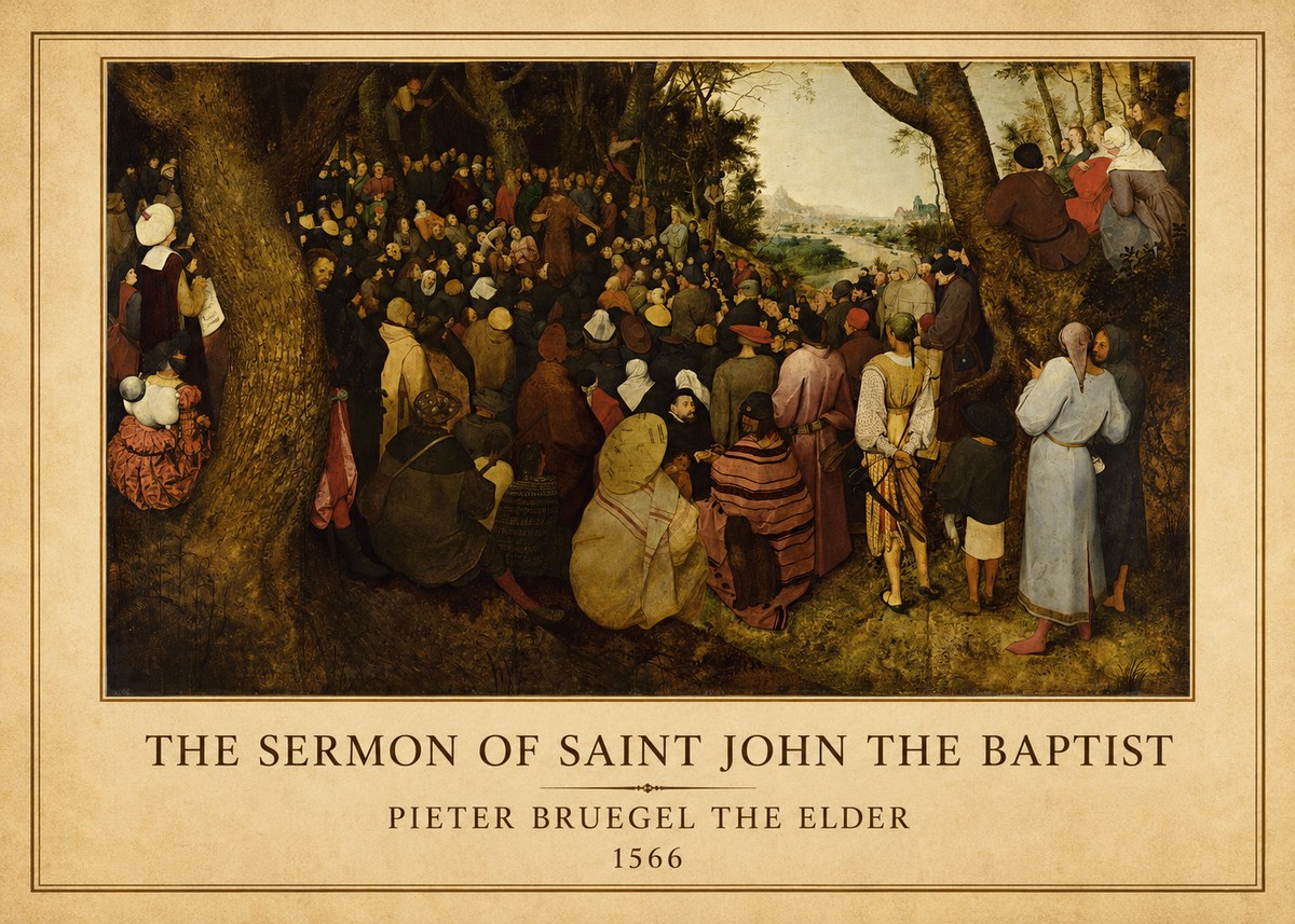 Pieter Bruegel The Sermon of Saint John the Baptist II No1 - Affiche