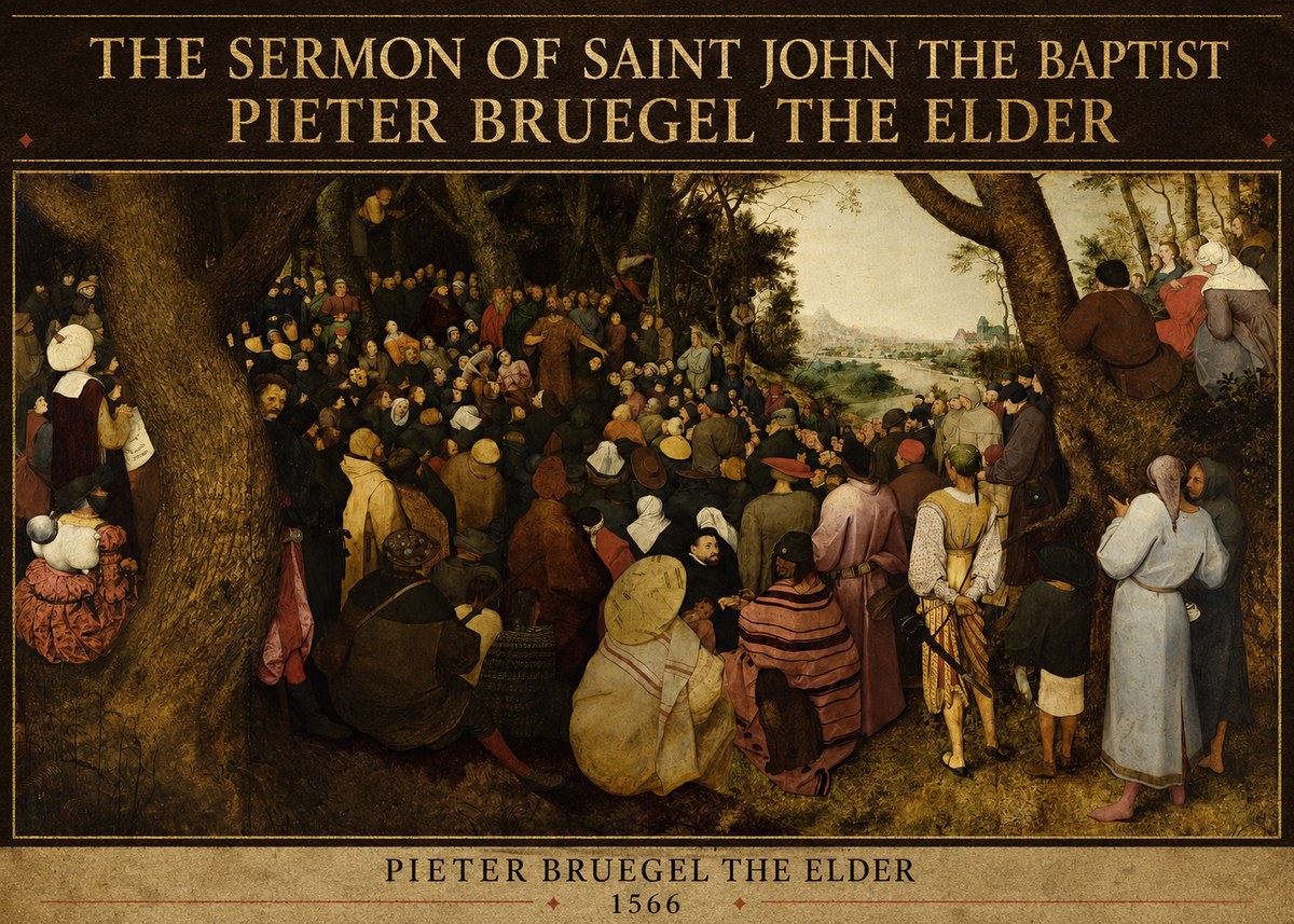 Pieter Bruegel The Sermon of Saint John the Baptist II No5 - Affiche