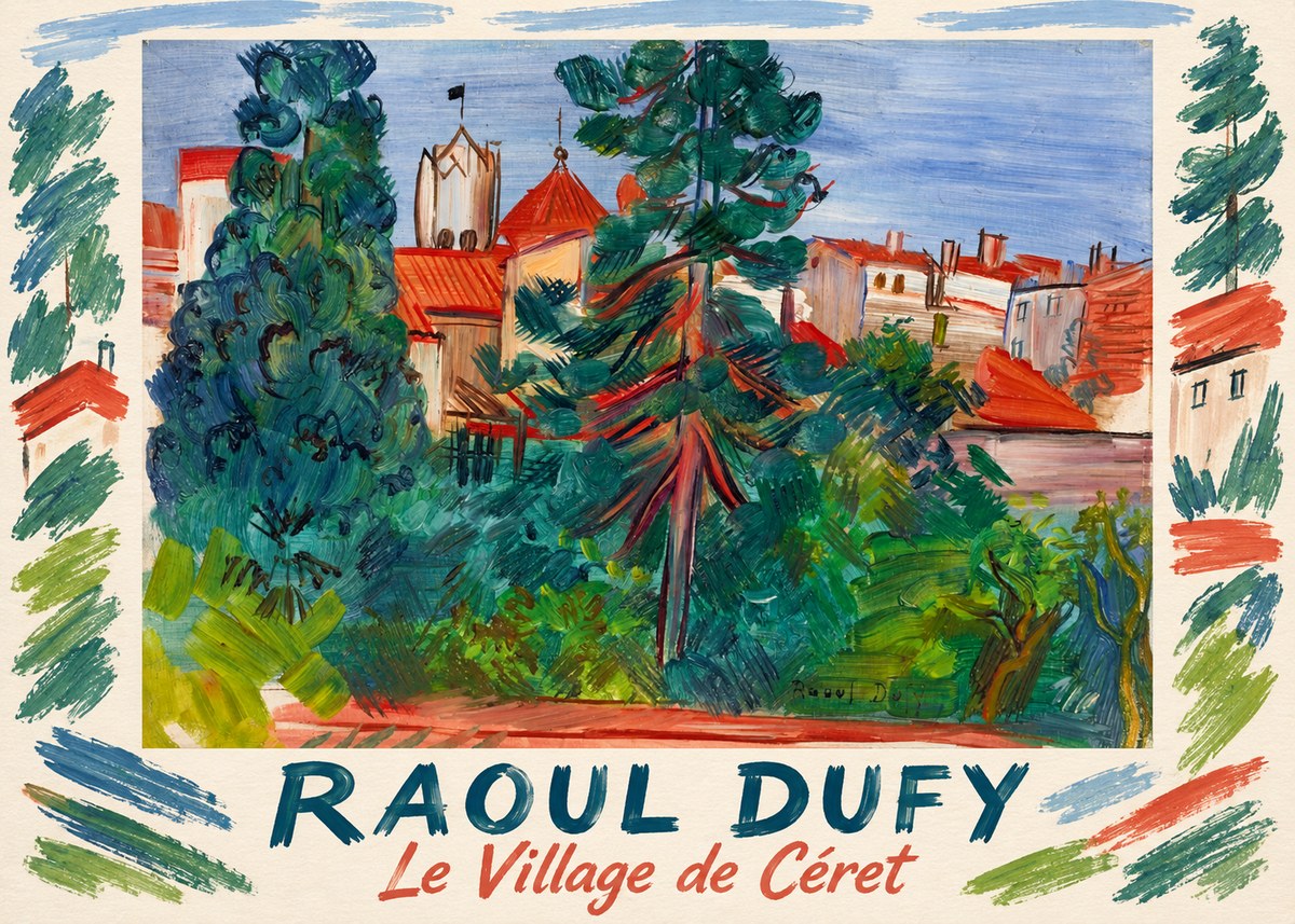 Raoul Dufy Le Village De Céret No1 - Affiche