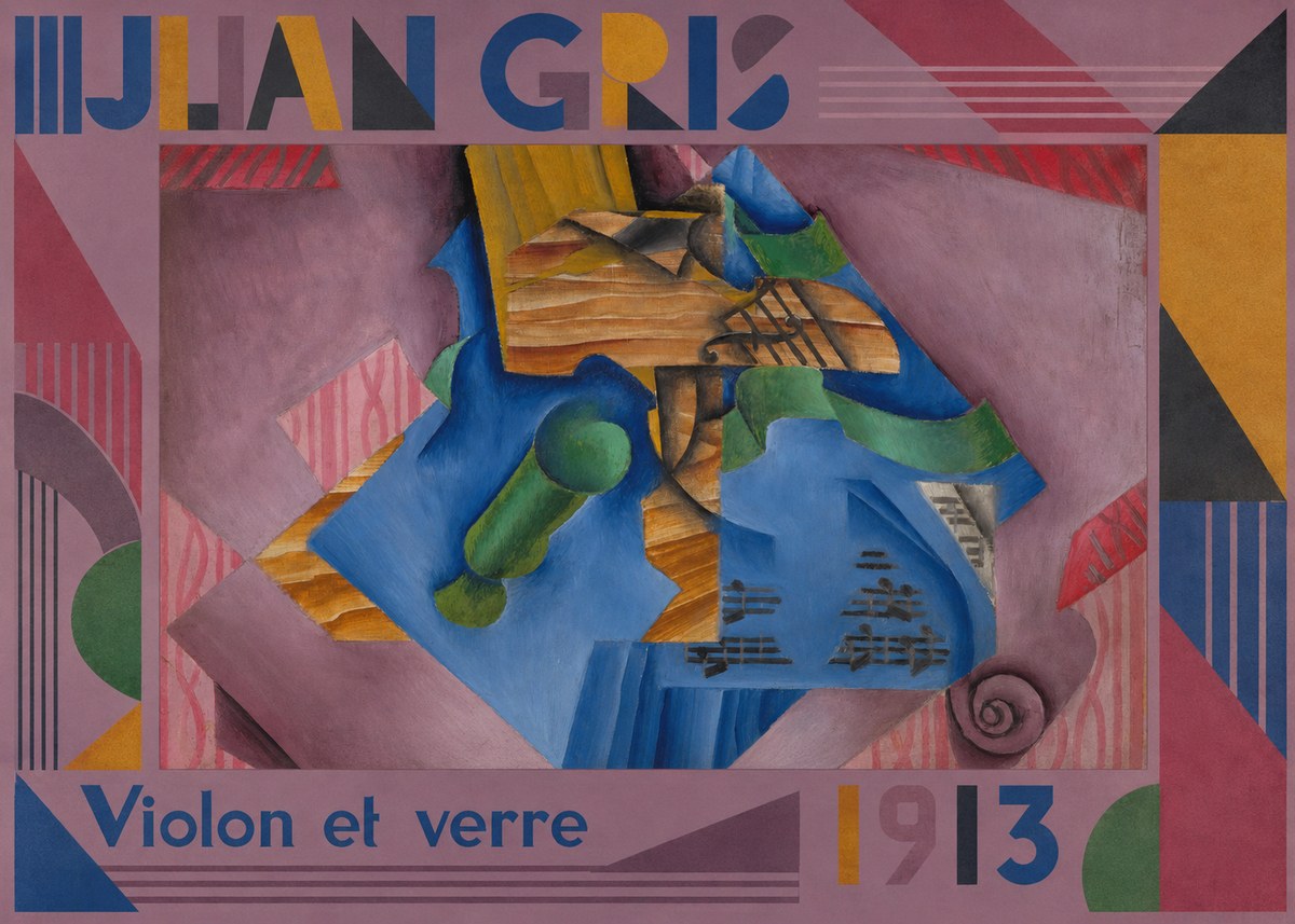 Juan Gris Violon Et Verre No1 - Affiche