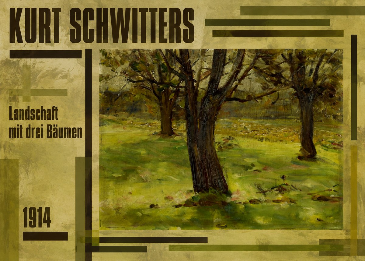 Kurt Schwitters Landschaft Mit Drei Bäumen No2 - Affiche
