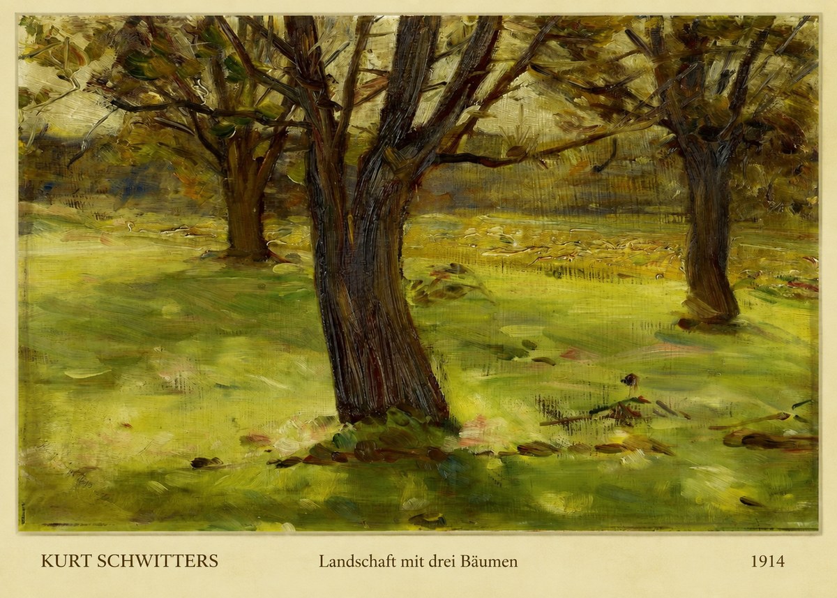 Kurt Schwitters Landschaft Mit Drei Bäumen No6 - Affiche