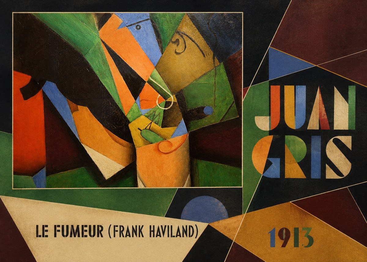 Juan Gris Le Fumeur (Frank Haviland) No4 - Affiche