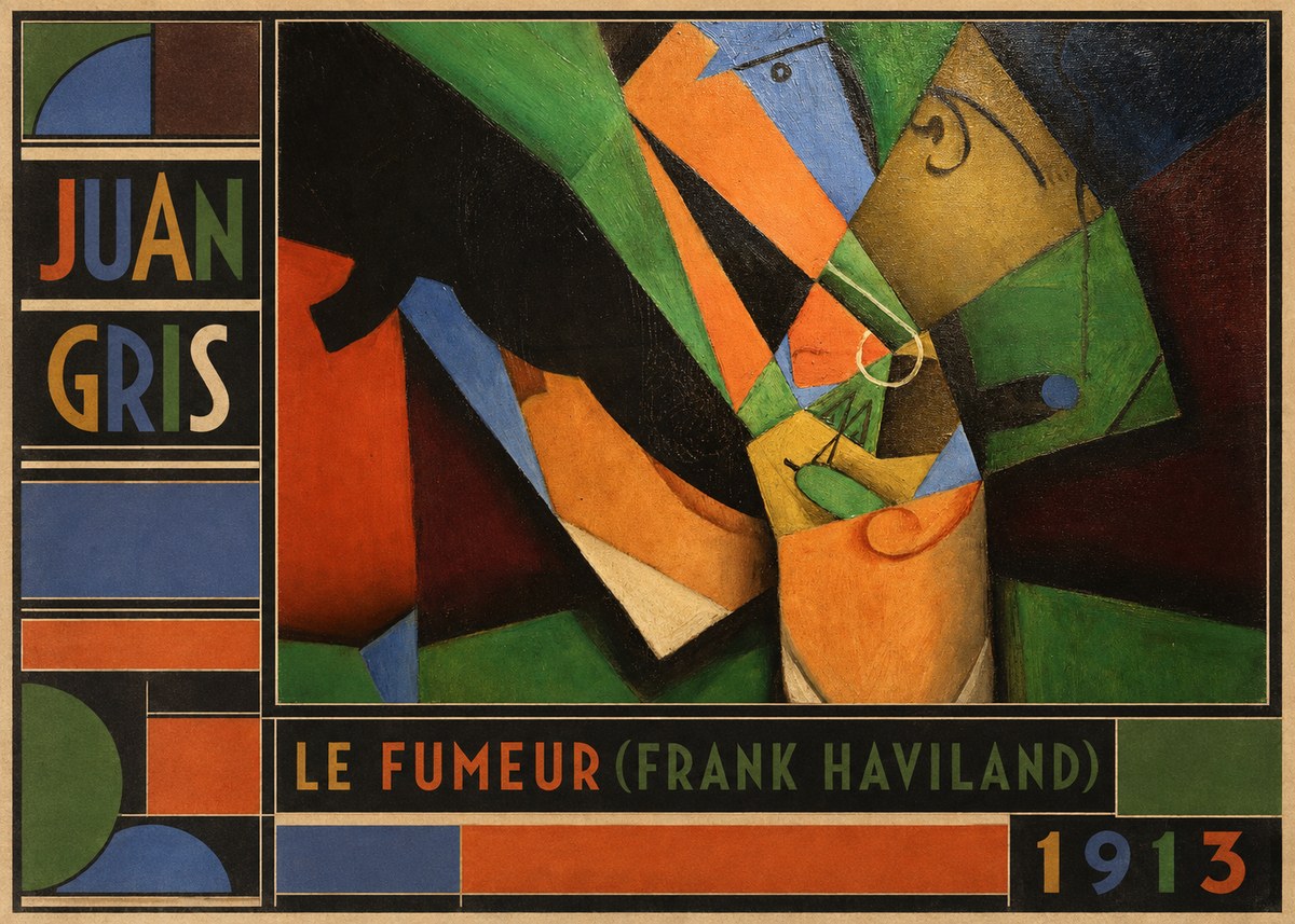 Juan Gris Le Fumeur (Frank Haviland) No5 - Affiche