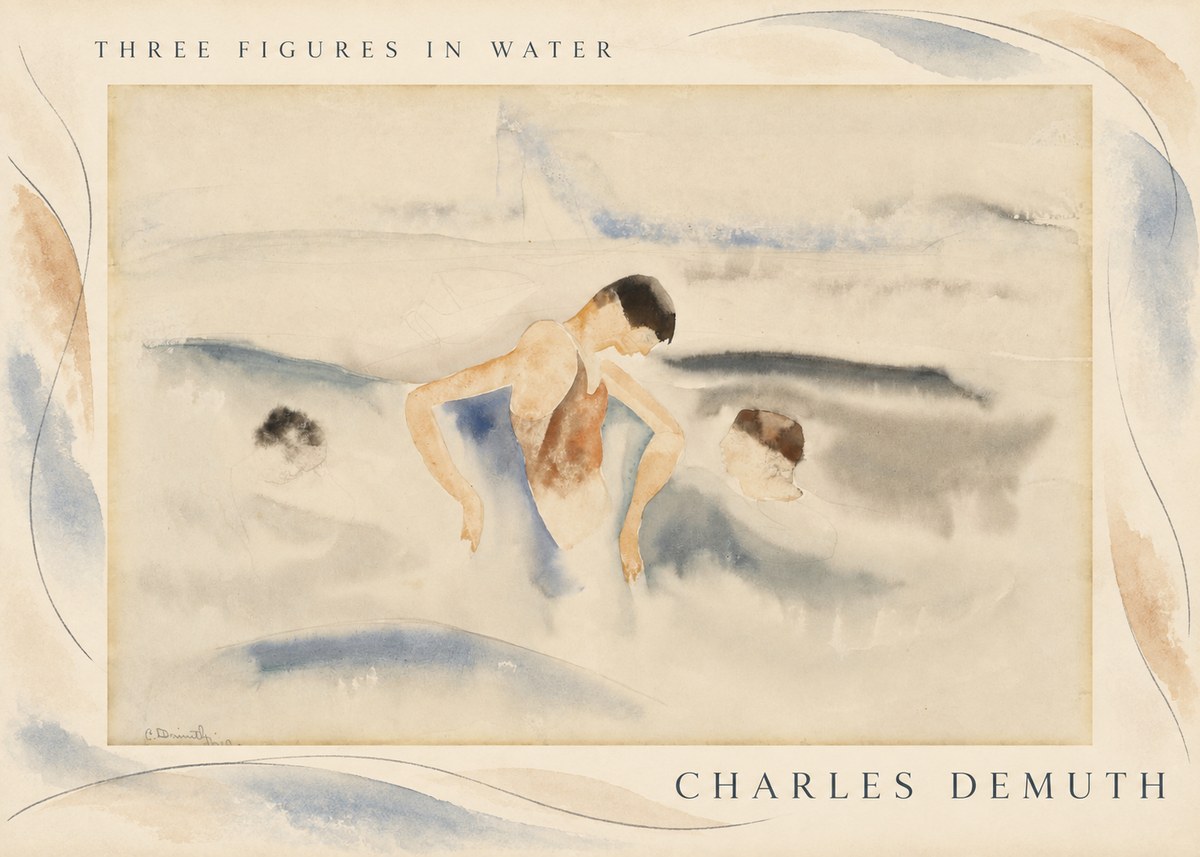 Charles Demuth Three Figures in Water No3 - Affiche