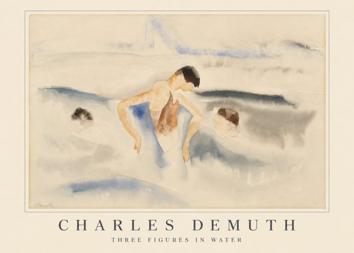 Charles Demuth Three Figures in Water No5 - Affiche