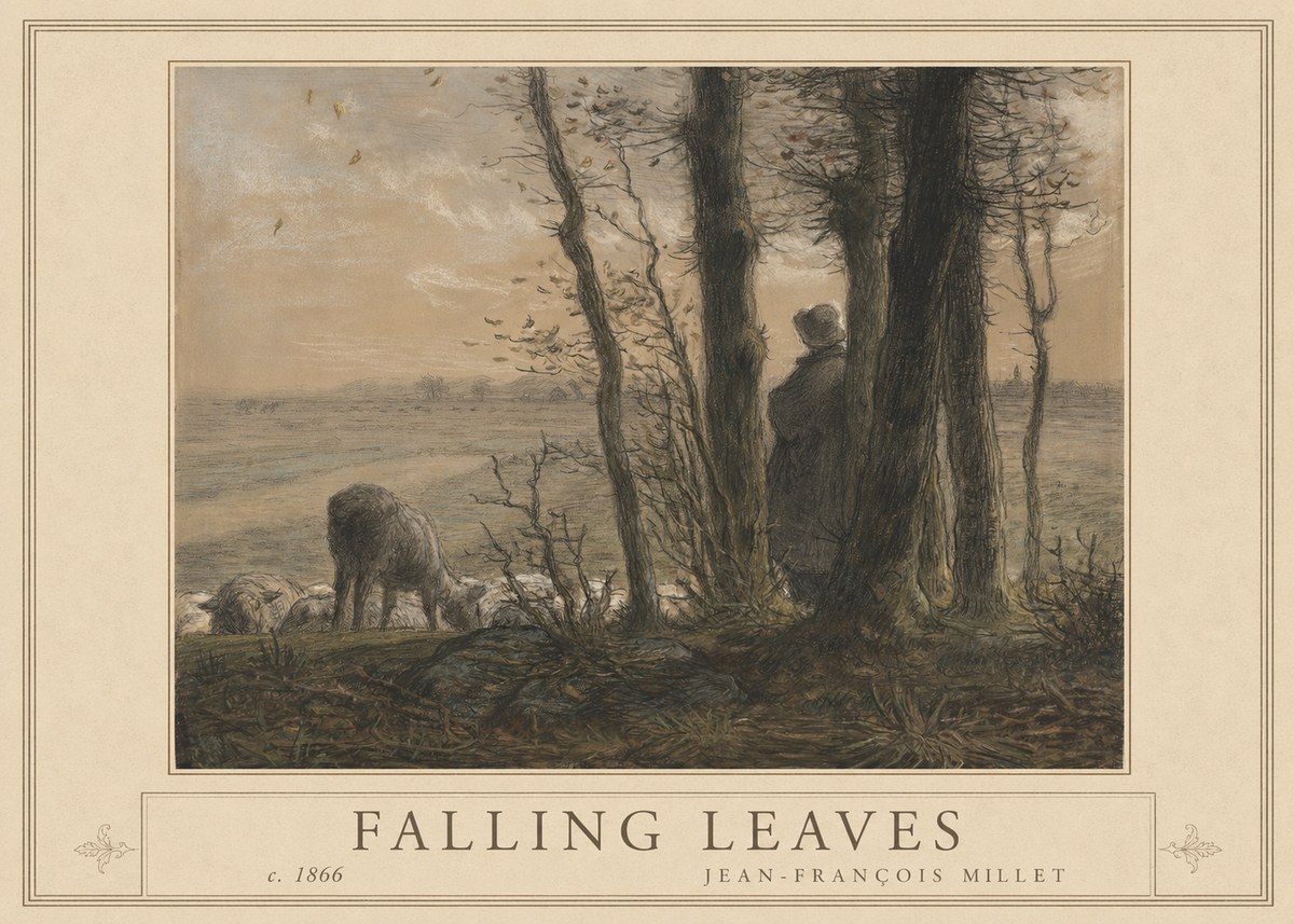 Jean-François Millet Falling Leaves No1 - Affiche