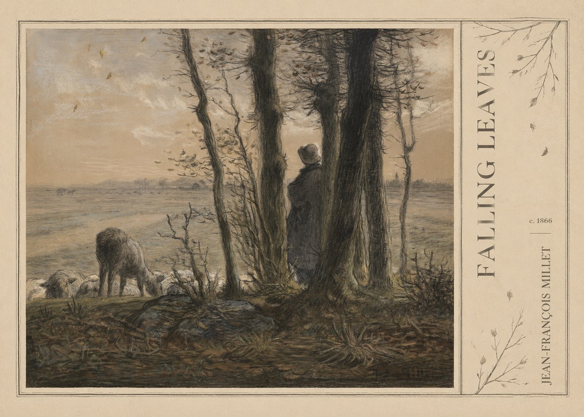 Jean-François Millet Falling Leaves No2 - Affiche