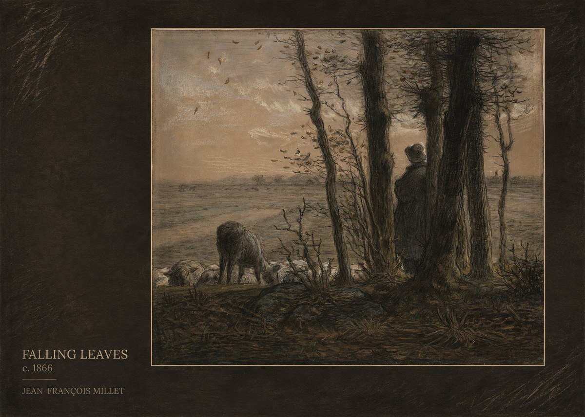Jean-François Millet Falling Leaves No4 - Affiche