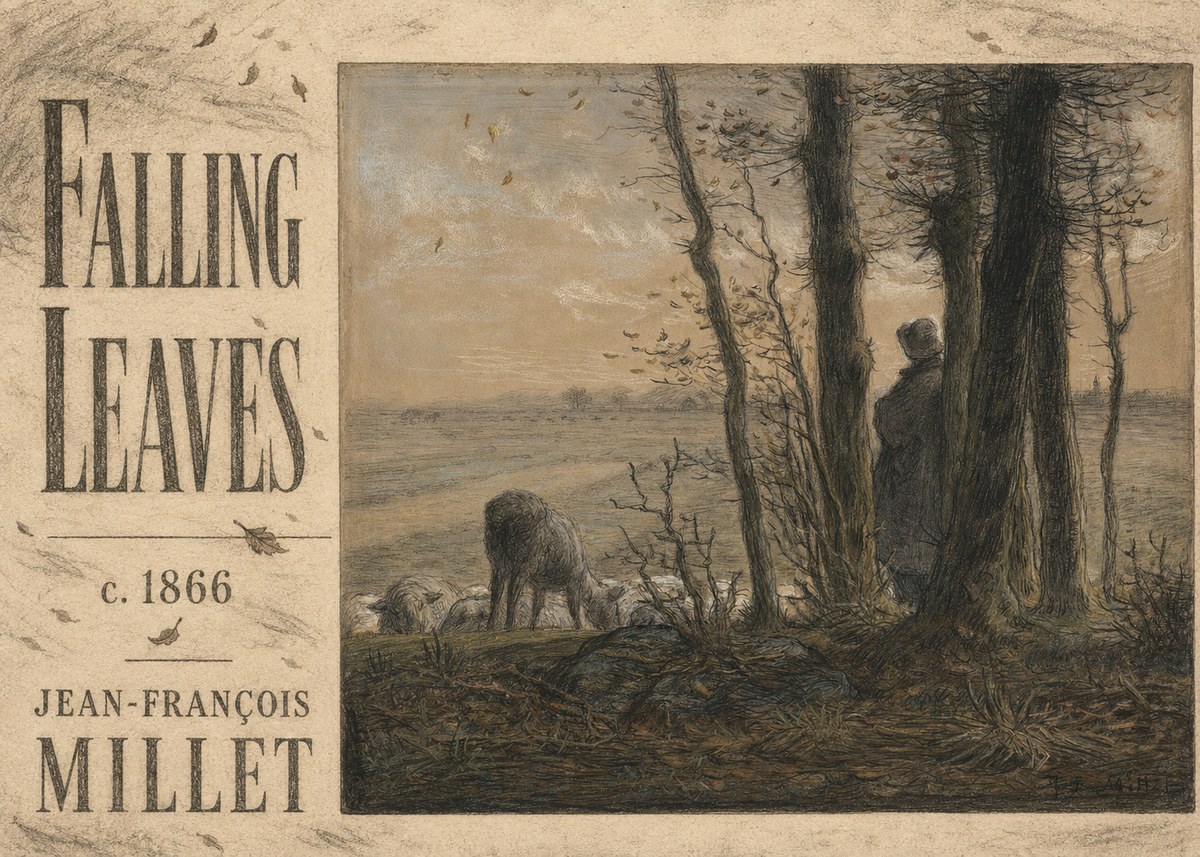 Jean-François Millet Falling Leaves No5 - Affiche