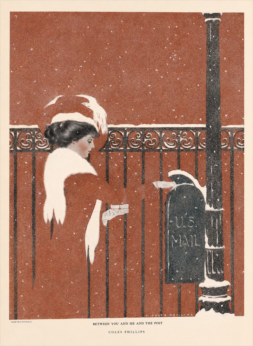 Coles Phillips Between You and Me and the Post No6 - Affiche