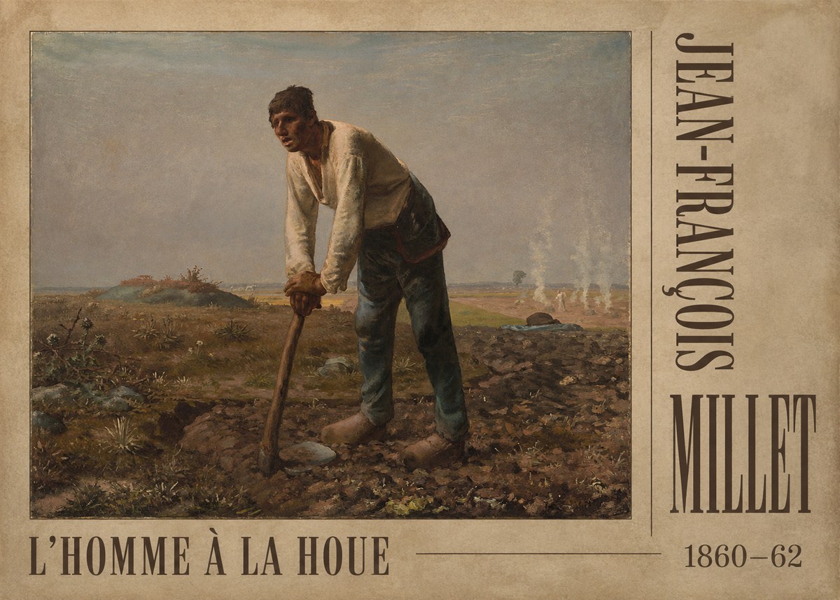 Jean-François Millet L'homme À La Houe No2 - Affiche